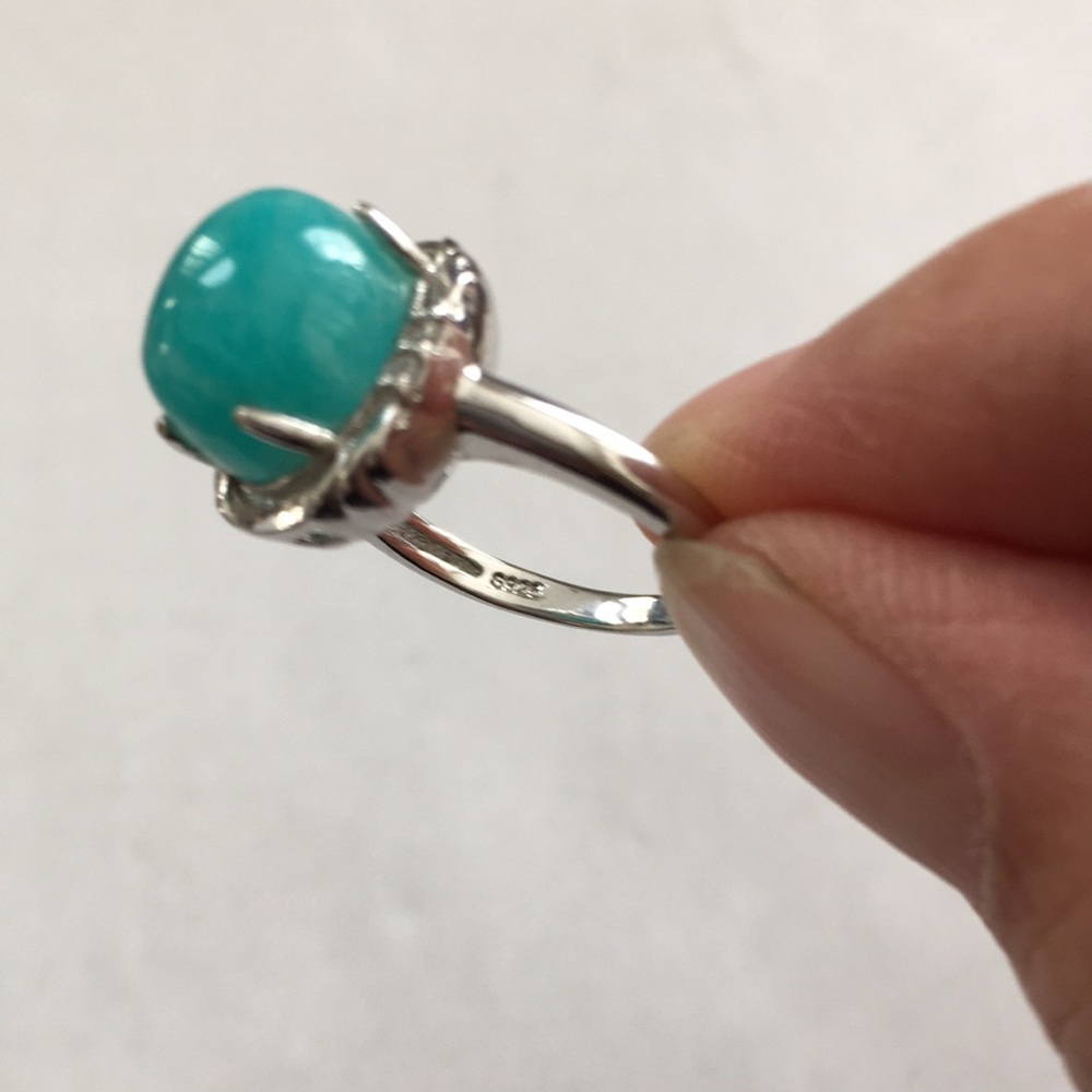 Gem amazonite sterling silver ring - Picture 12 of 15